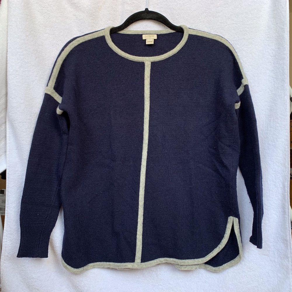 JCrew navy w/ grey stripes sweater